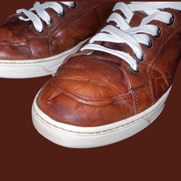 Prada Mens Old Nappa Leather High Top Sneaker Designer Calzature Uomo Size 8.5 F - Picture 6 of 10